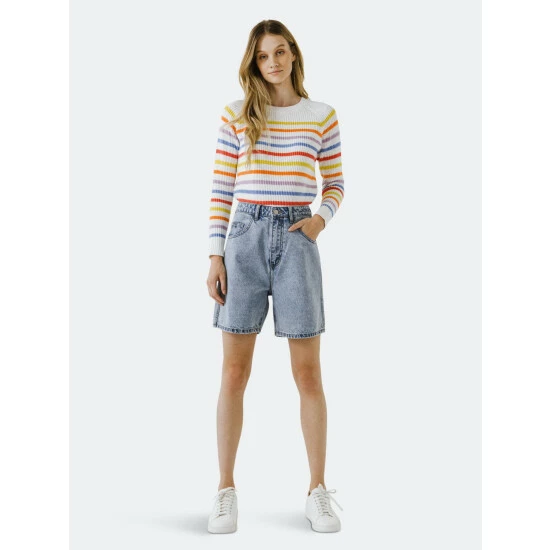 English Factory Multi-colored Striped Sweater Sweatshirts & Sweaters White/multi 2 English Factory Multi-colored Striped Sweater Sweatshirts & Sweaters White/multi - Image 2