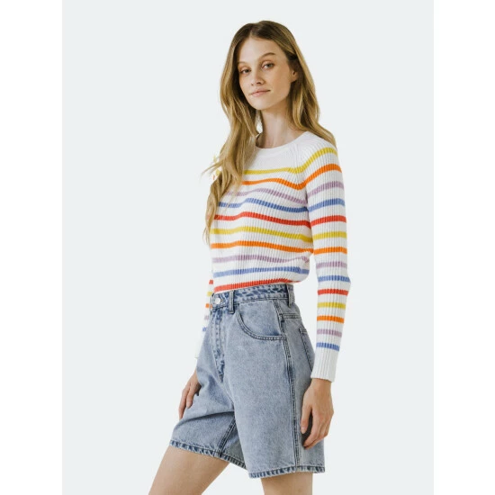 English Factory Multi-colored Striped Sweater Sweatshirts & Sweaters White/multi 4 English Factory Multi-colored Striped Sweater Sweatshirts & Sweaters White/multi - Image 4