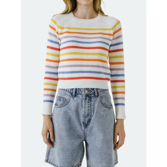 English Factory Multi-colored Striped Sweater Sweatshirts & Sweaters White/multi 5 English Factory Multi-colored Striped Sweater Sweatshirts & Sweaters White/multi - Image 5