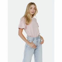 English Factory Smocked Stripe Top Tops Pink