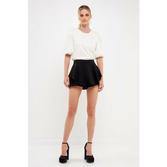 English Factory Ponte Puff Sleeve Top Tops Camel - Image 10