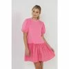English Factory Mixed Media Mini Dress Dresses Pink
