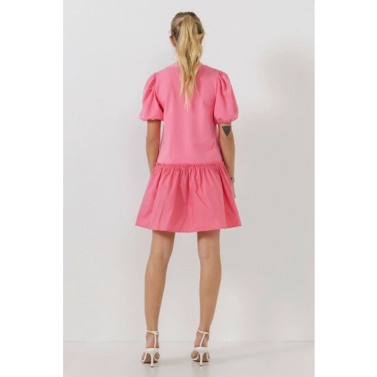 English Factory Mixed Media Mini Dress Dresses Pink 4 English Factory Mixed Media Mini Dress Dresses Pink - Image 4