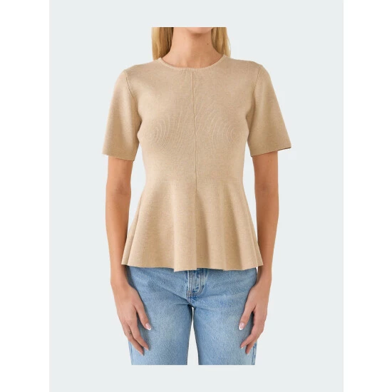 English Factory Flare Detail Knit Top Tops Black - Image 5