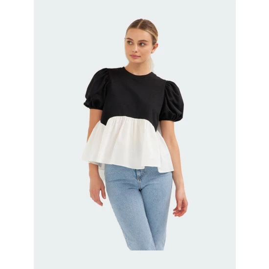 English Factory Mixed Media Top Tops Fuchsia - Image 2