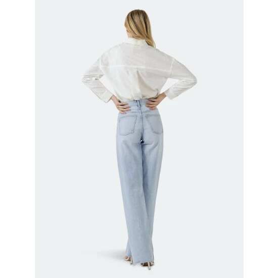 English Factory Oversized Linen Shirts Tops White - Image 4