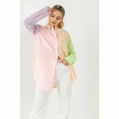 English Factory Striped Color Block Shirts Tops Multi