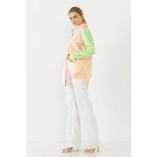 English Factory Striped Color Block Shirts Tops Multi - Image 4
