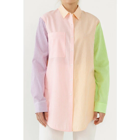 English Factory Striped Color Block Shirts Tops Multi - Image 5