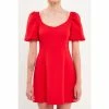 English Factory Puff Sleeve Mini Dress Dresses Red