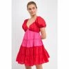English Factory Two Tone Sweetheart Mini Dress Dresses Red